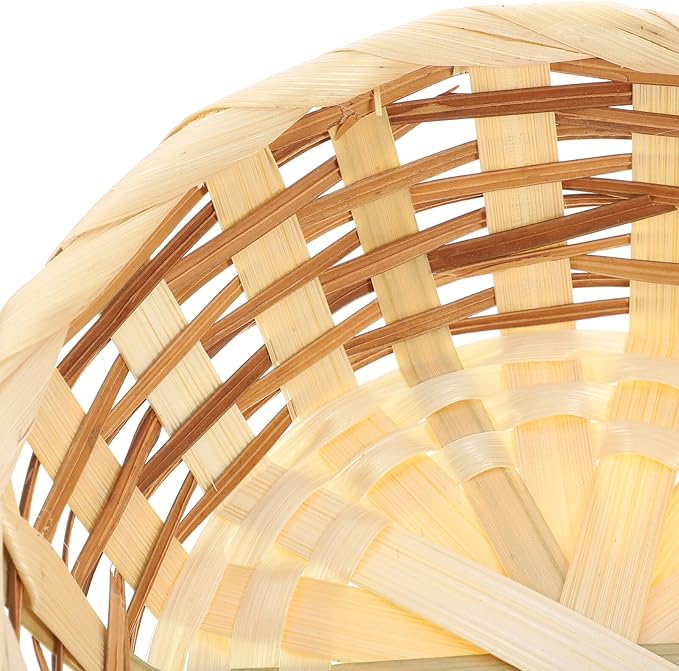 MAGICLULU 3pcs rattan serving dish tray Round Hand- Woven Fruit Basket Woven Fruit Storage Basket Natural Round Storage Basket for Home Kitchen Snack small wicker baskets Basket snack storage tray