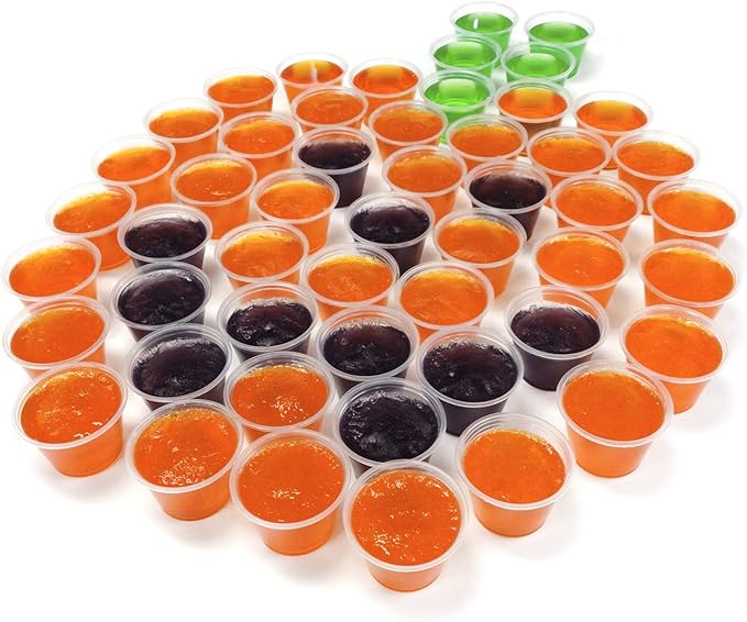 Party Essentials Squeezable Plastic Gelatin/Jello Shot Glasses/Portion Souffle Cups/Condiment Sauce Containers with Lids, 200 Sets, 2.5 oz. Clear