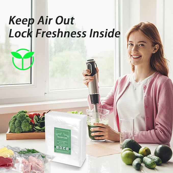 Vacuum Sealer Bags, 5.1" x 7" 100Pcs Food Vacuum Sealer Bag, Heavy Duty, Puncture Prevention, Boilsafe, Freezable, BPA Free, Commercial Grade, Fit Airtight Food Storage Sous Vide