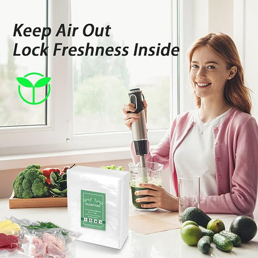 Vacuum Sealer Bags, 5.1" x 7" 100Pcs Food Vacuum Sealer Bag, Heavy Duty, Puncture Prevention, Boilsafe, Freezable, BPA Free, Commercial Grade, Fit Airtight Food Storage Sous Vide