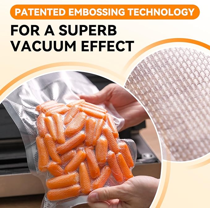 [2024 New] 8 Pack 6" x 20', 8" x 20' and 11" x 20', Vacuum Sealer Bags Rolls for Food, Great for Food Storage, Sous Vide and Meal Prep, Wevac Lite