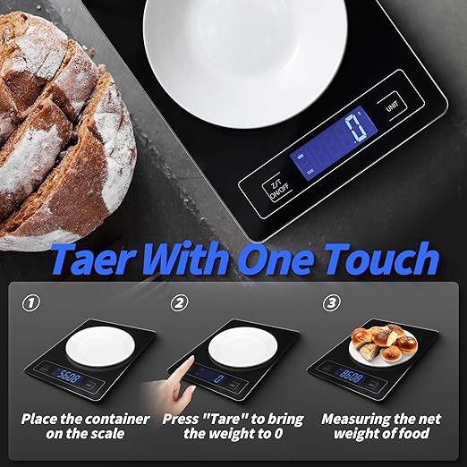 Digital Food Scale Multi-Functional Kitchen Scale and Baking Scale,Nutrition Scale for Precise Weight Measuring and Portion Control, Calorie Counting Scale, Meal Prep Scale, and Weight Loss Scale