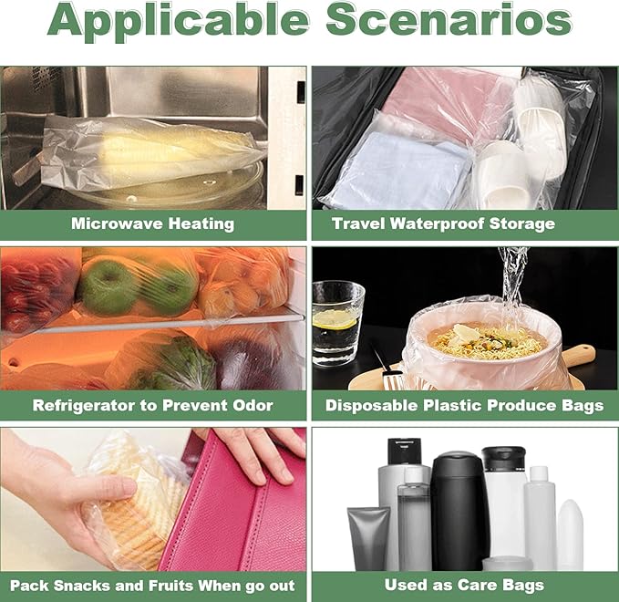 12 X 20 Inches Plastic Produce Bag on a Roll, Clear Bags for Fruits, Vegetable,350 Bags/Roll
