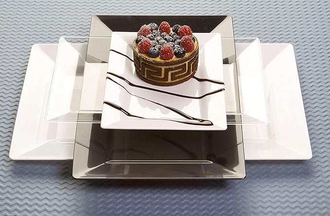 Zappy 10 13" x 8.5" Rectangle Serving Trays with Lids - Plastic Containers with Lids - White Rectangular Trays