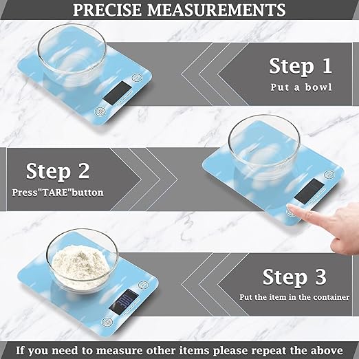 Food Scale Kitchen Scale Food Scales Digital Weight Grams and Ounces Small Electronic Food Scale for Baking Cooking Blue Sky