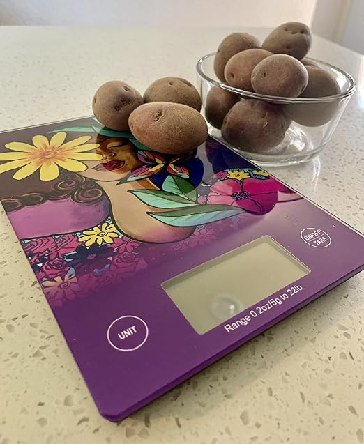 Digital Kitchen Scale for African American Women, in Grams, Ounces, Milliliters & Pounds, LCD Display, for Meal Prep, Cooking and Baking