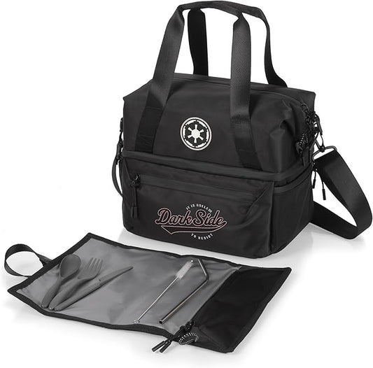 PICNIC TIME Star Wars Darth Vader Tarana Insulated Lunch Bag Made from Recycled Material, Lunch Box with Picnic Set, Upcycled Lunch Cooler Bag, (Carbon Black)