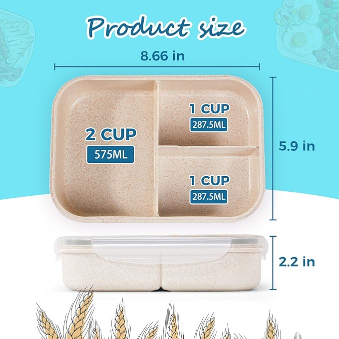 MISS BIG Bento Box for Kids,Ideal Leak Proof,Mom’s Choice Kids Lunch Box, No BPAs and No Chemical Dyes,Microwave and Dishwasher Safe Lunch Containers(White)