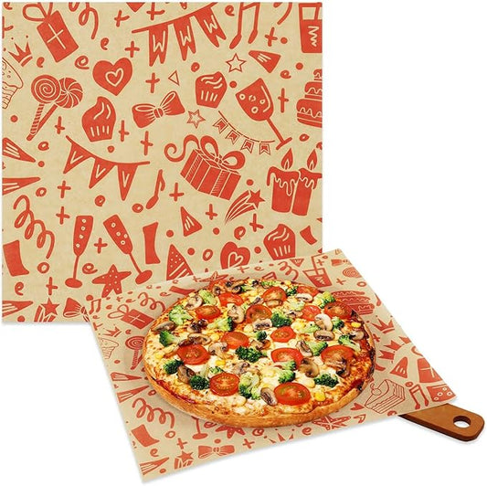 Premium Deli Paper Sheets 10"x10" - 300Pcs Greaseproof Liners for Food Boats, Pre Cut Deli Sandwich Wrappers, Best Kraft Food Wrapping Paper Sheets for Picnic, Festival, Fair or BBQ.