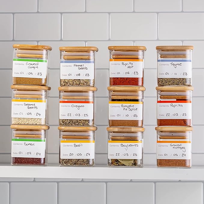 100 Freezer Easy Peel Off - Postage Meter - Color Coding Frozen Food Labels Holders Stickers That Leave No Sticky Residue After Use, Jar Labels - Freezer Label