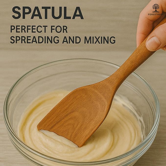 9-Piece Wooden Cooking Utensil Set – Premium Wood Kitchenware for Nonstick Cookware, Heat-Resistant & Durable Wooden Spoons and Spatulas – Eco-Friendly Kitchen Tools for Stirring & Serving
