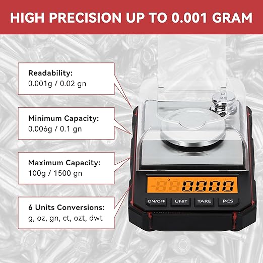 TADA Digital Milligram Scale 100g/0.001g Pocket Mg Scale for Weighing Powders, Jewelry, with Cal Weight, Tweezer, Metal Powder Pan