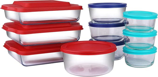 BOVADO USA Meal Prep Glass Food Storage Containers (20-Piece Set)