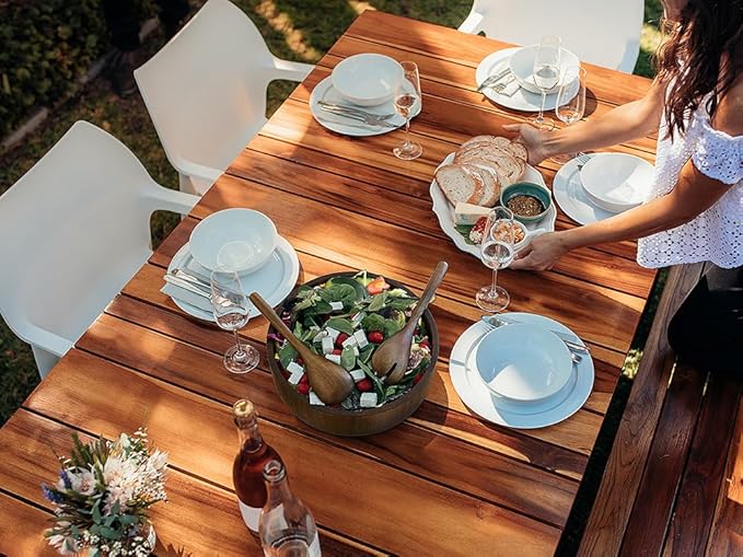 Wooden Salad Bowl, Acacia Walnut Wood Salad Bowl Set, 12 * 4.3 inch Large Natural Wooden with Fork and Spoon,Premium Eco-Friendly 346oz /10.8qt for Kitchen,Dining,Serving & Mixing Food