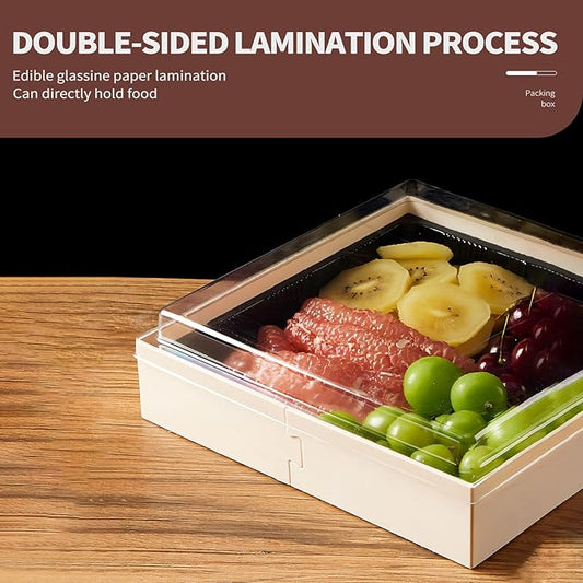 Take out containers with lids To Go food containers,20 Pcs 7×5.51×2.3in disposable food containers with lids,Plastic transparent cover, foldable paper square food trays disposable to go boxes