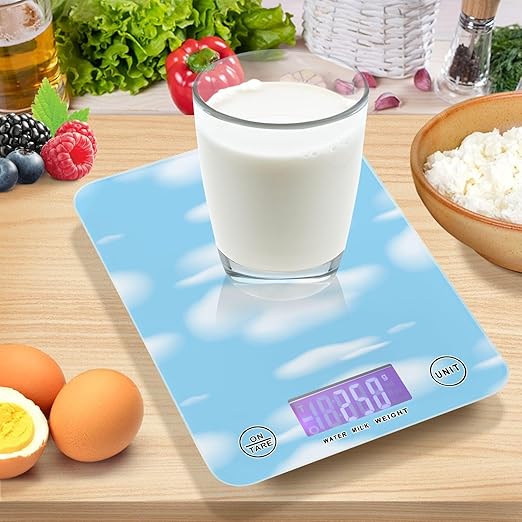 Food Scale Kitchen Scale Food Scales Digital Weight Grams and Ounces Small Electronic Food Scale for Baking Cooking Blue Sky