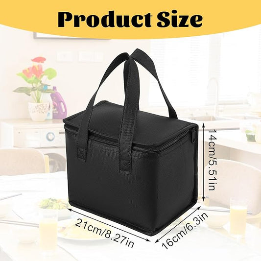 10 Pack Insulated Lunch Bags Bulk, Reusable Cooler Bags, Leakproof Lunch Boxes Set, Waterproof Thermal Cooler Bags, Insulated Beverage Bag for Women Men Work Picnic Beach(Black)