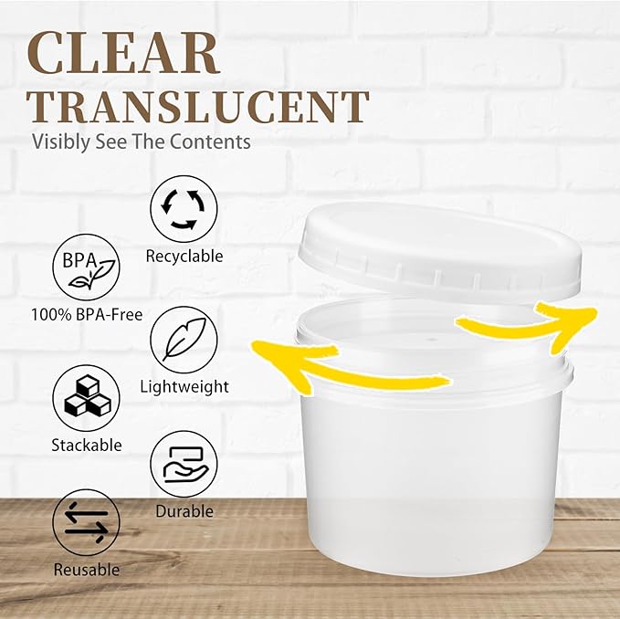 TUZAZO 12 Oz Food Storage Containers with Double-Seal Lids (12-Count) Reusable Small Plastic Soup Freezer Containers for Portion and Meal Prep | Microwave-, Freezer-, Dishwasher-Safe | BPA Free