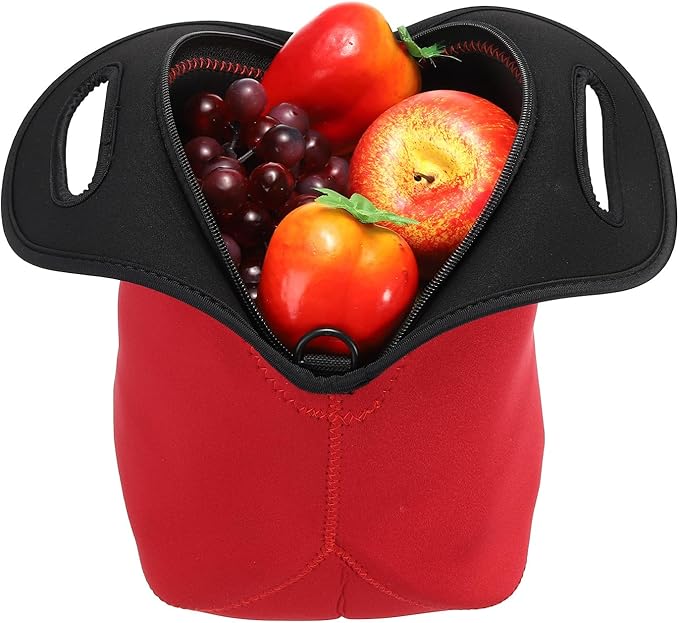 PATIKIL Insulated Lunch Bag, Neoprene Lunch Tote Bag Thermal Portable Lunch Box Food Container with Shoulder Strap for Work Office Picnic Outdoor, Thin Vertical Stripe Pattern