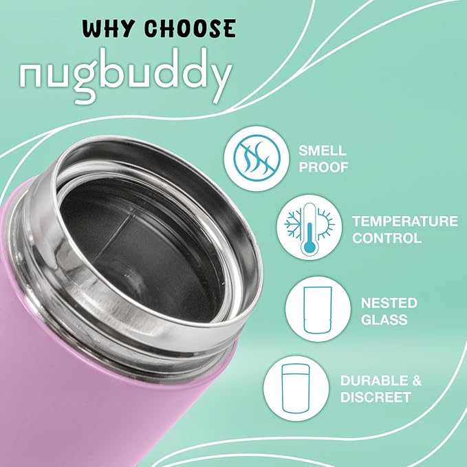 Mini Airtight Storage Container - Vacuum Sealed Insulated w Nested Glass Jar - UV Protection, Temperature Controlled Stainless - Whiteboard Finish w Marker Included - 100 ml (1/4 Oz)