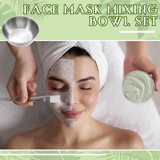 12 Pcs 3. 23 In DIY Face Mask Mixing Bowl Stainless Steel Esthetician Facial Mask Bowl Facial Small Mixing Esthetician Supplies for Lady Women Skincare Home Salon Cosmetic Beauty (Silver)