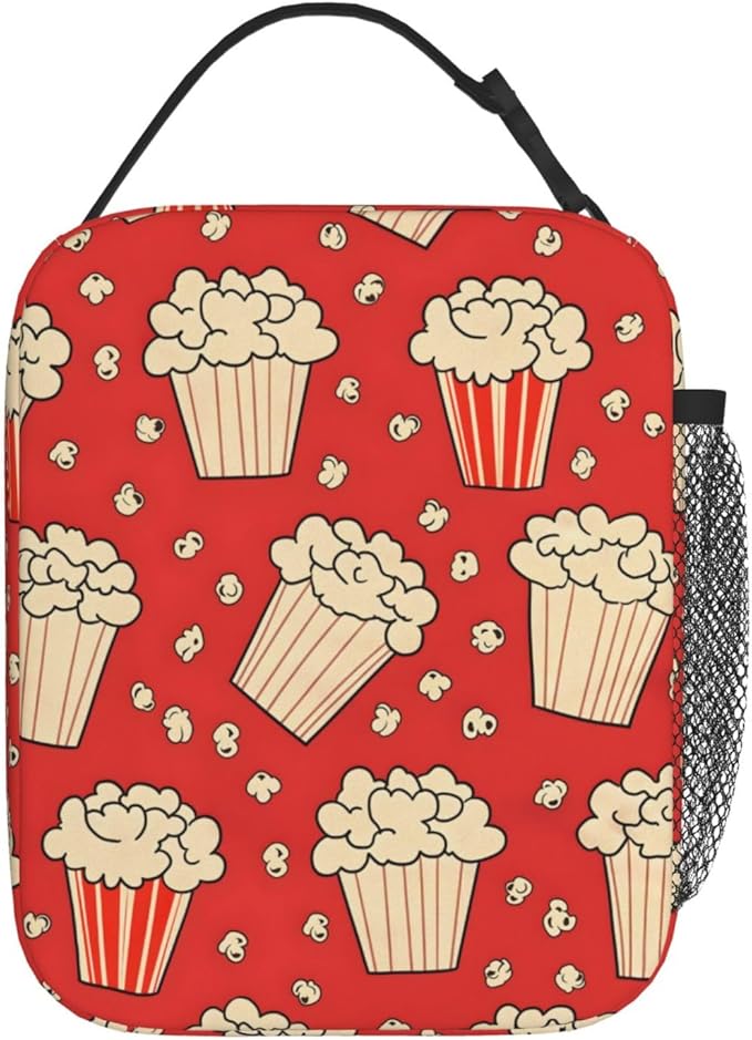 Insulated Lunch Box for Kids Boys Girls, Reusable Lunch Bag for School, Office, Work, Picnic, Travel, Movie Classic Popcorn Lunch Box