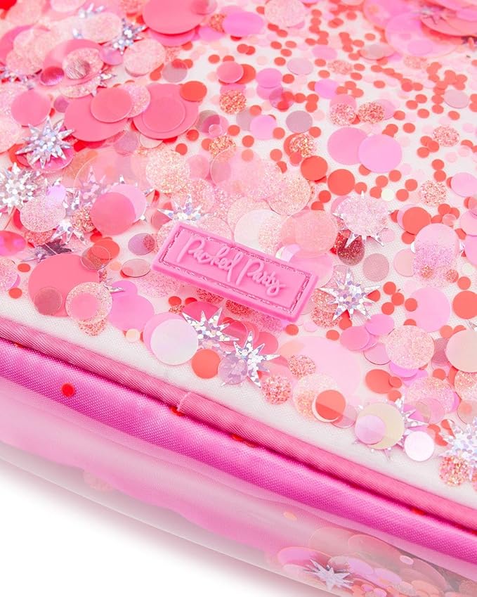Packed Party Purple Confetti Lunchbox; Cute, Soft Insulated Lunch Bag; Lunch Box Cooler Fits a Water Bottle, Ice Packs for Cold Food, or Hot Food (Pink - Sweet Tart)