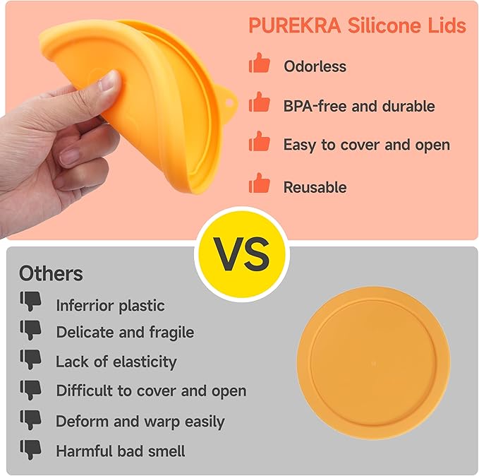 1 Pack Silicone Replacement Lids Only Fit for Pyrex 7404-S 4.5 Quart Sculpted Clear & Sculpted Tinted Glass Mixing Bowls, Extra Large Size Silicone Covers, Dishwasher & Microwave Safe