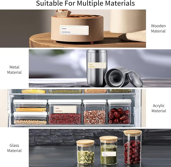 360Pcs Removable Freezer Labels, 1x3 inch Food Storage Stickers, Waterproof, Oil Resistant, Easy to Clean and Write Food Labels, Suitable for Kitchen, Restaurants, Markets, Office