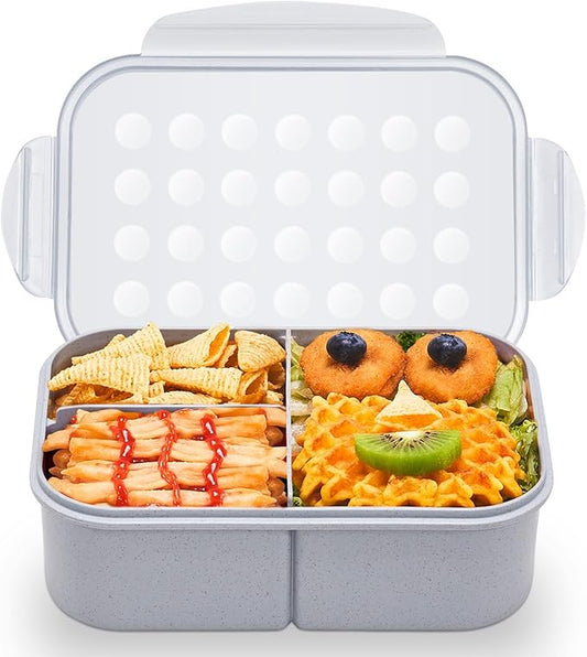 MISS BIG® Bento Box,Bento Box Adult,Lunch Box,Ideal Leak Proof Lunch Containers,No BPAs and No Chemical Dyes Bento Lunch Box,Dishwasher and Microwave Safe Lunch Containers for Adults(1900ml Gray)
