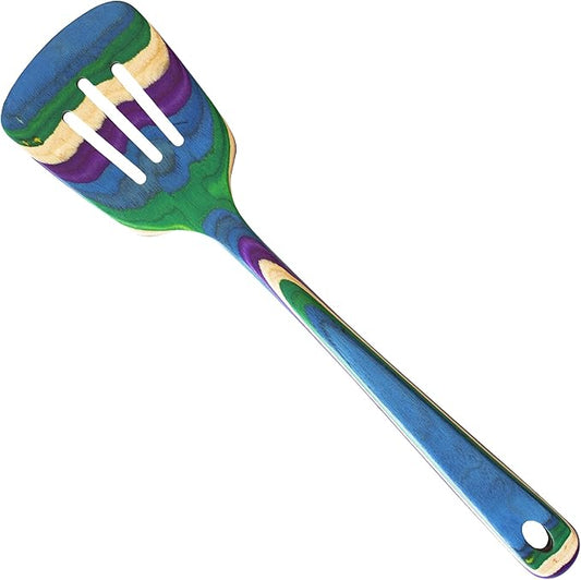 Totally Bamboo Baltique Mumbai Collection 12-1/2" Wooden Slotted Spatula, Safe for Nonstick