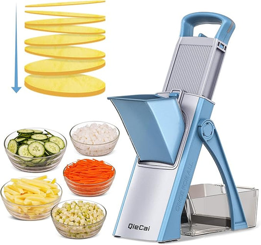 Vegetable Chopper Safe Mandoline Slicer for Kitchen, Multifunctional Chopper Vegetable Cutter, Julienne + Dicer for Vegetables, Meal Prep & More with 35+ Presets & Thickness Adjuster