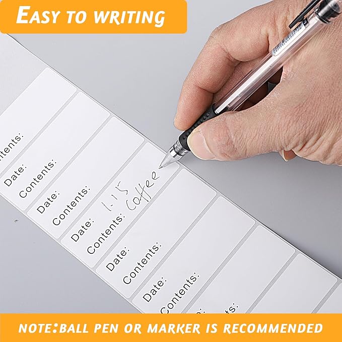 800Pcs Removable Freezer Labels,1 x 3 Inch Food Labels for Food Containers Food Date Stickers Refrigerator Food Storage Labels Easy Clean No Residue