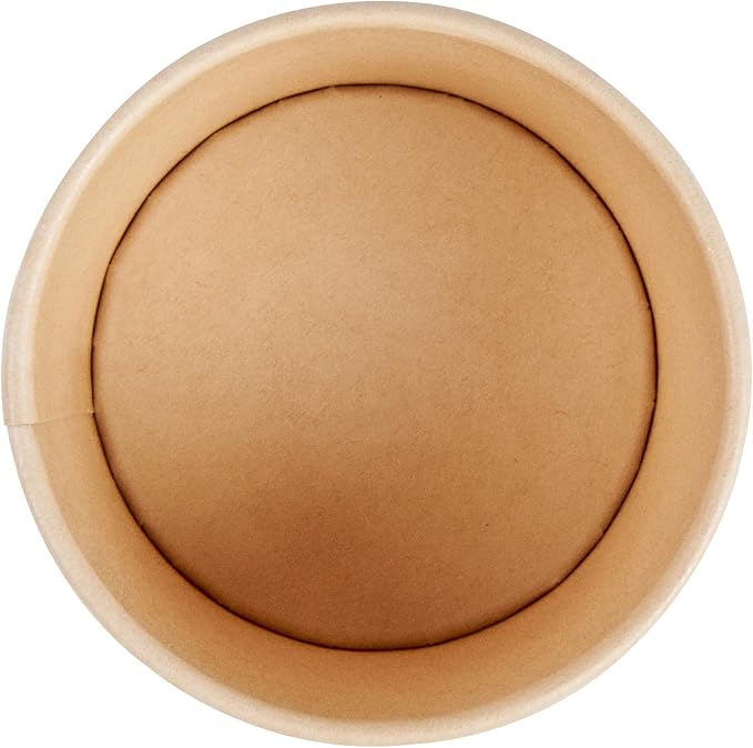 Restaurantware-Sustain 4 Ounce Paper Soup Containers, 50 Disposable Ice Cream Cups - Lids Sold Separately, With PLA lining, Bamboo To Go Hot Soup Bowls, Compostable, Greaseproof