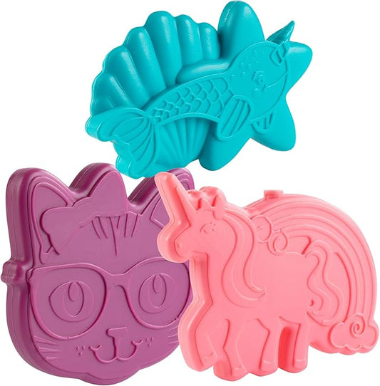 Bentology 3-Pack Unicorn, Narwhal, Corgi Themed Hard Ice Packs, BPA Free, Reusable, Easy to Wash, Fits in Lunch Boxes