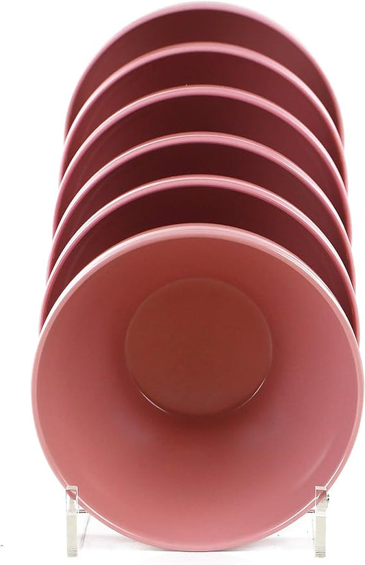 Calypso Basics 100% Melamine Cereal Bowls Set of 6,16 oz, BPA Free, Break-Resistant, Dishwasher Safe, Lightweight Plastic Bowls for Cereal, Soup, Ice Cream, Picnics, Pink by Reston Lloyd