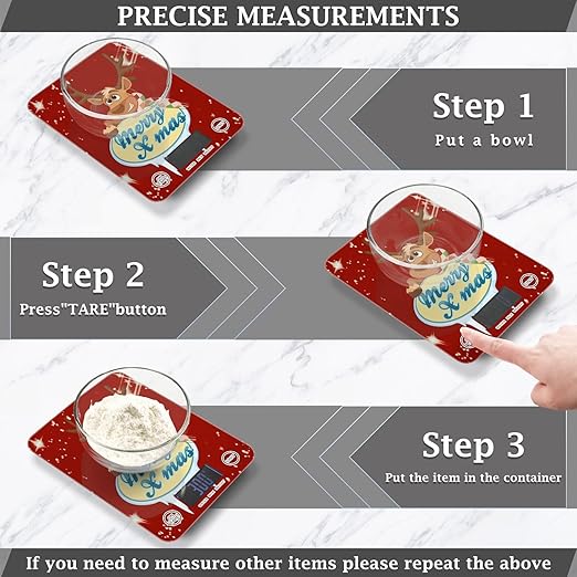 Food Scale Kitchen Scale Food Scales Digital Weight Grams and Ounces Small Electronic Food Scale for Baking Cooking Christmas Moose Reindeer