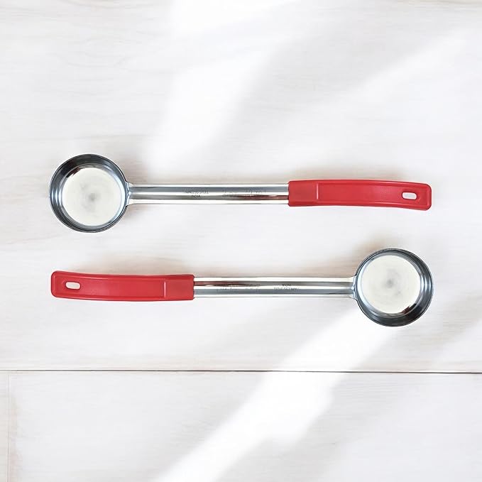 2 Ounce Solid Stainless Steel Portion Control Ladle Spoon for Measuring and Serving; Commercial Grade Serving Scoops [Pack of 2]
