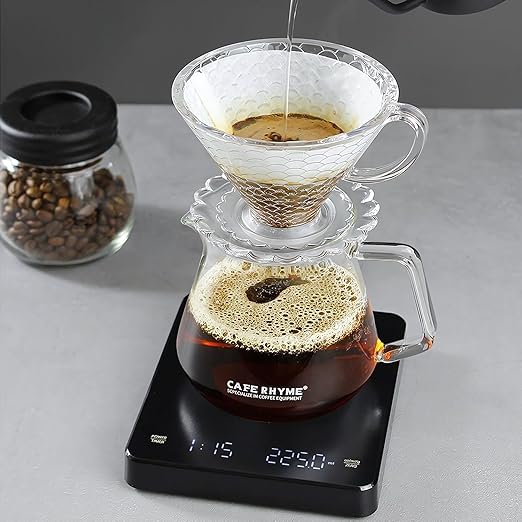 ShanSon Coffee Scale with Positive and Negative Timer 3kg/0.1g High Precision Kitchen Scale Drip Espresso Scale with Backlit LED Display for Baristas and Home Brewing,Black