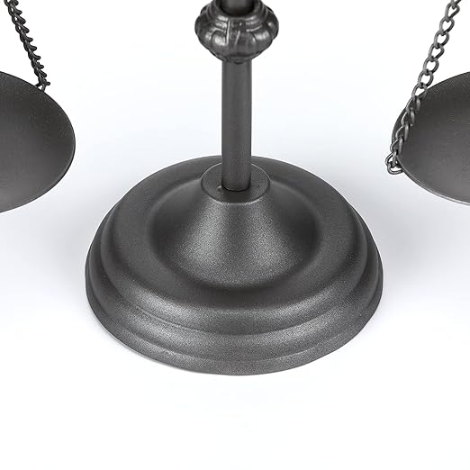 Farmhouse Table Libra Scale Decor, 15" H Metal Centerpiece Balance for Justice Home Decorative with Vintage Style