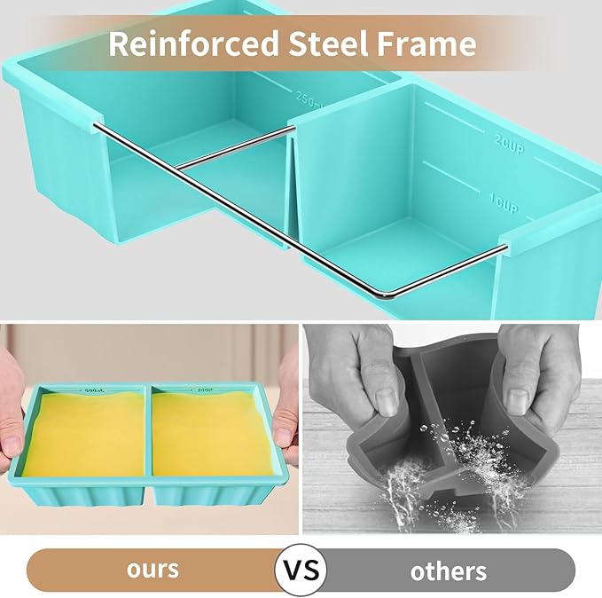 Silicone Freezer Tray for Soup Ice Cubes: 2-Cup Freezing Tray for Meal Prep - 2 Pack Silicon Soup Portion Freeze Tray Make Stock Souped Ice Cube