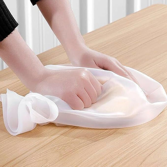 Silicone Dough Bag, Reusable Kneading Dough Bag Thickened Dough Mixer Bag Improve Multifunctional Dough Mixer for Bread Making Cooking Tool Easy to Wash Flour Mixing Bag (Large)
