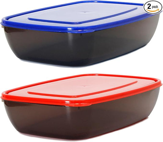 Youngever 2 Pack Extra Large Food Storage Containers (1.5 Gallon 15 inch x 11 inch x 4 inch)
