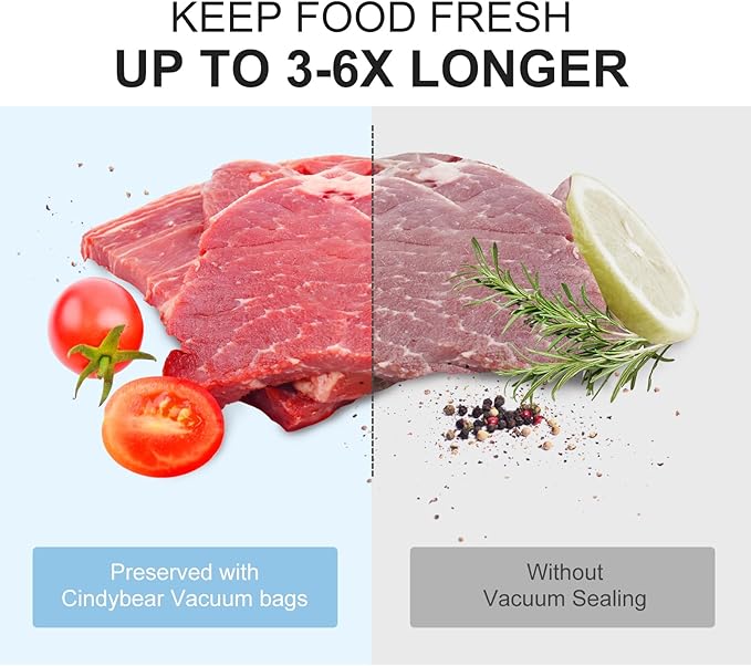 150pcs Vacuum Sealer Bags, Gallon 11"x16" and Quart 8"x12" and Pint 6"x10" Food Saver Bags, Pre-cut Commercial Grade Vac Bags for Food Storage, BPA Free, Heavy Duty, Meal Prep or Sous Vide