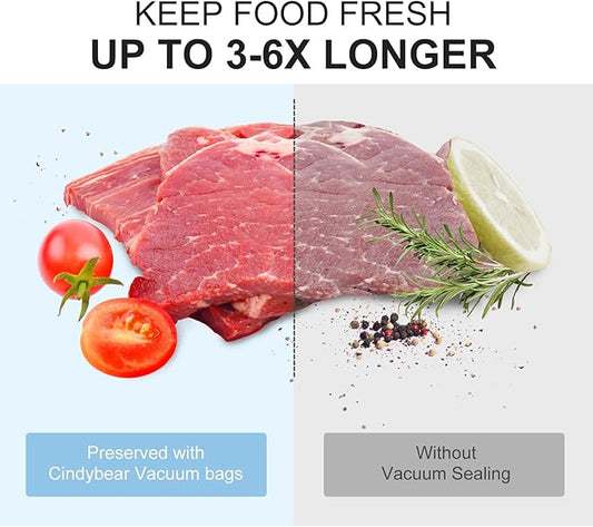 150pcs Vacuum Sealer Bags, Gallon 11"x16" and Quart 8"x12" and Pint 6"x10" Food Saver Bags, Pre-cut Commercial Grade Vac Bags for Food Storage, BPA Free, Heavy Duty, Meal Prep or Sous Vide
