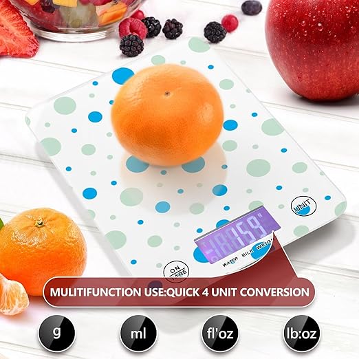 Food Scale Kitchen Scale Food Scales Digital Weight Grams and Ounces Small Electronic Food Scale for Baking Cooking Polka Dots