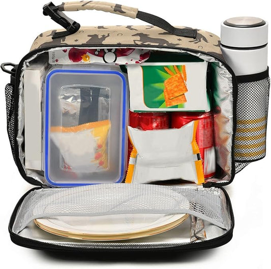 Pfrewn Lunch Box for Kids School Students Wild West Cowboy Horses Insulated Lunch Bag with Shoulder Strap for Office Adults Reusable Cooler Bags Lunch Tote for Girls Boys Teens