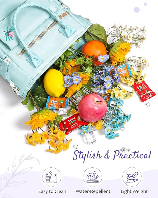 Deluxe Large Insulated Lunch Bag Box Women - Leakproof Waterproof Cooler with Multi Pockets Removable Strap for Work Picnic - Teacher Mothers Day Christmas Birthday Gifts
