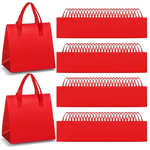 Kacctyen 100 Pcs Insulated Take Out Bags Bulk 9.5 x 6 x 9.5 in Thermal Insulation Food Bag for Coffee, Milk Tea, Hot Cold Food, Delivery Cooler Bag for Catering Restaurant Grocery Picnic (Red)