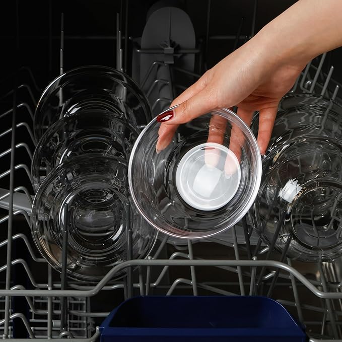 NUTRIUPS 4.5inch Small Glass Bowls Set of 6, Tempered Glass Prep Bowl, Mini Bowls for Kitchen Microwave, Dishwasher and Oven Safe